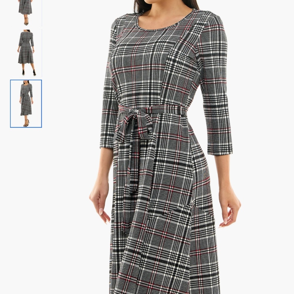 Nina Leonard Scoop Neck Jersey Midi Dress, size Small - Picture 3 of 11